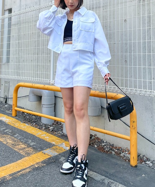 SPIRALGIRL（スパイラルガール）の「リネンライクワークジャケット（その他アウター・レディース・グレー/グリーン/ホワイト・FREE）」の6枚目の写真