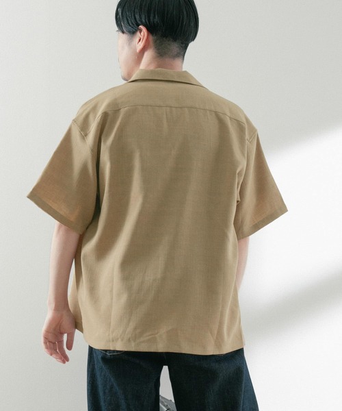 ITEMS URBANRESEARCH（アイテムズ アーバンリサーチ）の「ポリツイル 半袖オープンカラーシャツ（シャツ/ブラウス・メンズ・ベージュ/ネイビー/チャコールグレー・MEDIUM/LARGE）」の6枚目の写真