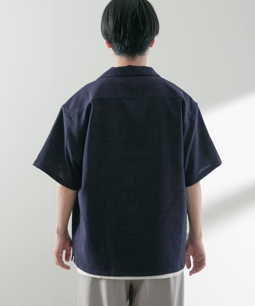 ITEMS URBANRESEARCH（アイテムズ アーバンリサーチ）の「ポリツイル 半袖オープンカラーシャツ（シャツ/ブラウス・メンズ・ベージュ/ネイビー/チャコールグレー・MEDIUM/LARGE）」の10枚目の写真