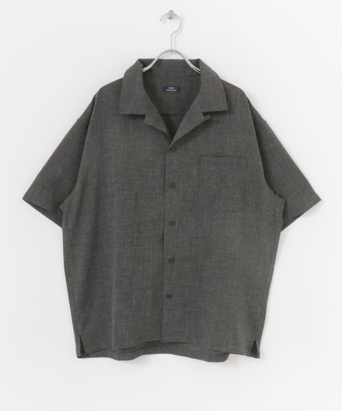 ITEMS URBANRESEARCH（アイテムズ アーバンリサーチ）の「ポリツイル 半袖オープンカラーシャツ（シャツ/ブラウス・メンズ・ベージュ/ネイビー/チャコールグレー・MEDIUM/LARGE）」の17枚目の写真