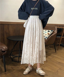 c.u.l | 花柄レースデザイン ロングスカート culw446(スカート)