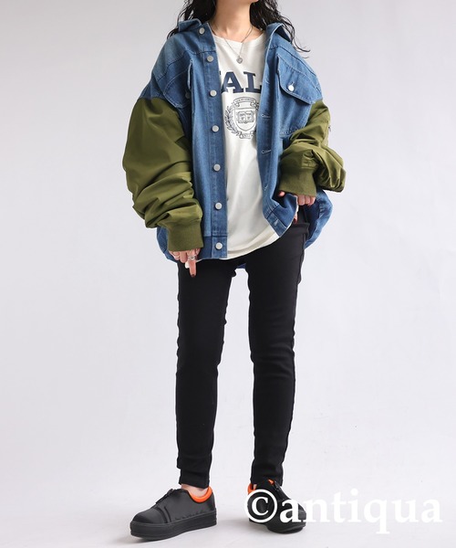 antiqua（アンティカ）の「サルエルラインスキニーパンツ（その他パンツ・レディース・ブラック/チャコールグレー/カーキ/ネイビー/オフホワイト・L/XS/S/XL/M）」の13枚目の写真