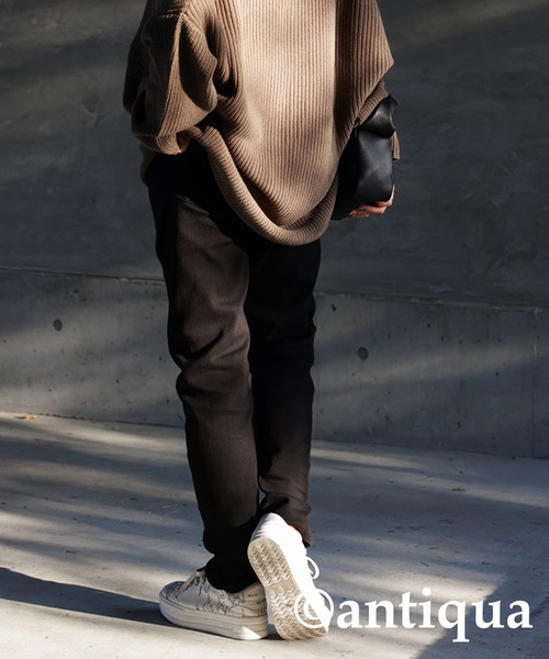 antiqua（アンティカ）の「サルエルラインスキニーパンツ（その他パンツ・レディース・ブラック/チャコールグレー/カーキ/ネイビー/オフホワイト・L/XS/S/XL/M）」の18枚目の写真