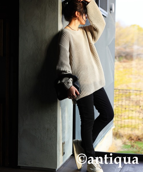 antiqua（アンティカ）の「サルエルラインスキニーパンツ（その他パンツ・レディース・ブラック/チャコールグレー/カーキ/ネイビー/オフホワイト・L/XS/S/XL/M）」の16枚目の写真