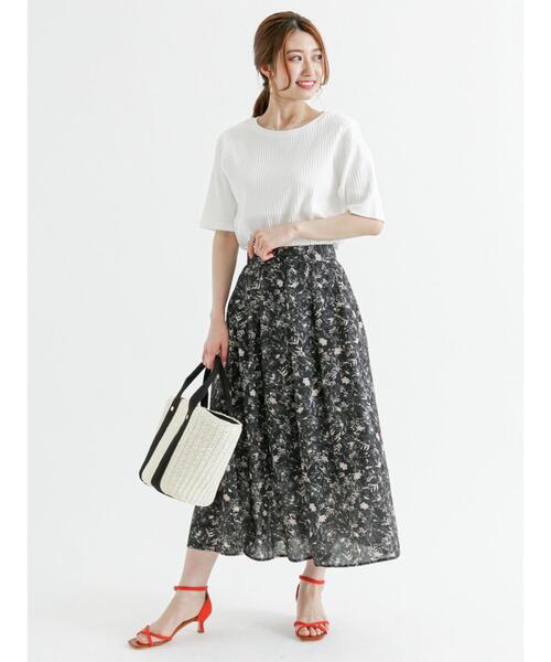 Te chichi(テチチ)の「針抜きリブ後ろスリット5分袖プルオーバー(Tシャツ/カットソー・レディース・グリーン/ブラック/オフホワイト・フリ-)」の9枚目の写真