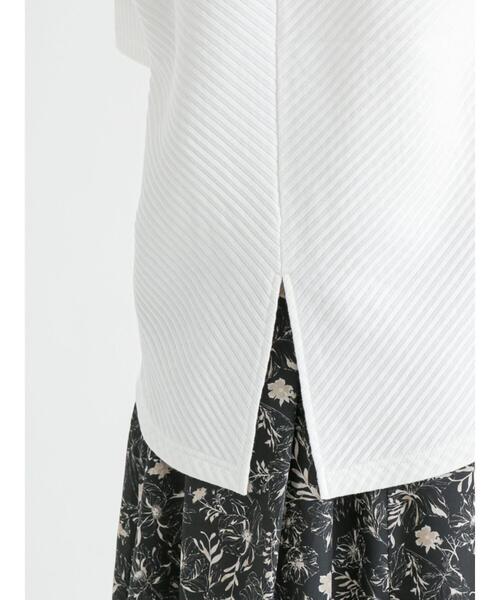 Te chichi(テチチ)の「針抜きリブ後ろスリット5分袖プルオーバー(Tシャツ/カットソー・レディース・グリーン/ブラック/オフホワイト・フリ-)」の14枚目の写真