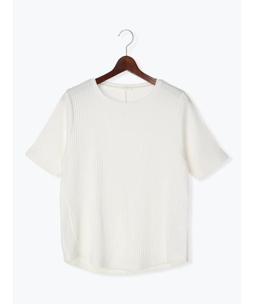 Te chichi(テチチ)の「針抜きリブ後ろスリット5分袖プルオーバー(Tシャツ/カットソー・レディース・グリーン/ブラック/オフホワイト・フリ-)」の16枚目の写真