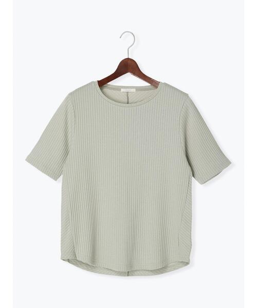 Te chichi(テチチ)の「針抜きリブ後ろスリット5分袖プルオーバー(Tシャツ/カットソー・レディース・グリーン/ブラック/オフホワイト・フリ-)」の17枚目の写真