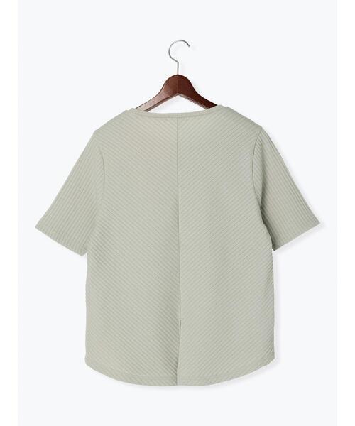 Te chichi(テチチ)の「針抜きリブ後ろスリット5分袖プルオーバー(Tシャツ/カットソー・レディース・グリーン/ブラック/オフホワイト・フリ-)」の18枚目の写真