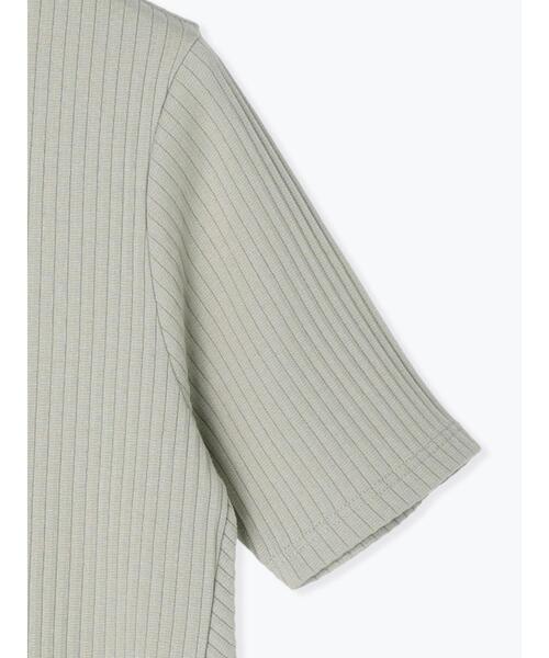 Te chichi(テチチ)の「針抜きリブ後ろスリット5分袖プルオーバー(Tシャツ/カットソー・レディース・グリーン/ブラック/オフホワイト・フリ-)」の20枚目の写真