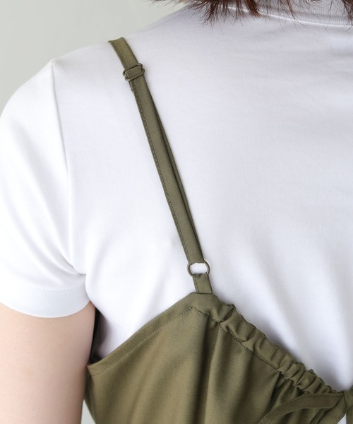 HER CLOSET（ハークローゼット）の「 【HER CLOSET】WEB限定バックリボンキャミワンピース WEB LIMITED BACK RIBBON CAMI DRESS（ワンピース・レディース・ブラック/ブラウン/カーキ・M）」の7枚目の写真