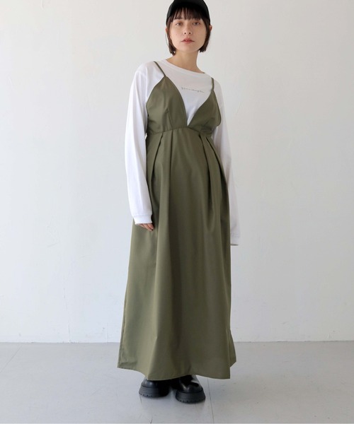 HER CLOSET（ハークローゼット）の「 【HER CLOSET】WEB限定バックリボンキャミワンピース WEB LIMITED BACK RIBBON CAMI DRESS（ワンピース・レディース・ブラック/ブラウン/カーキ・M）」の16枚目の写真
