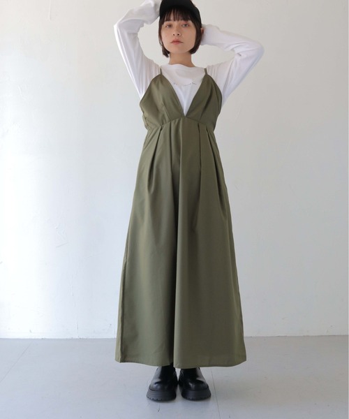 HER CLOSET（ハークローゼット）の「 【HER CLOSET】WEB限定バックリボンキャミワンピース WEB LIMITED BACK RIBBON CAMI DRESS（ワンピース・レディース・ブラック/ブラウン/カーキ・M）」の14枚目の写真