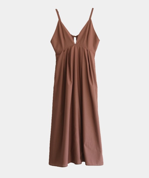 HER CLOSET（ハークローゼット）の「 【HER CLOSET】WEB限定バックリボンキャミワンピース WEB LIMITED BACK RIBBON CAMI DRESS（ワンピース・レディース・ブラック/ブラウン/カーキ・M）」の6枚目の写真