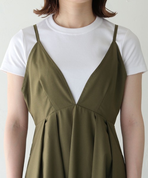 HER CLOSET（ハークローゼット）の「 【HER CLOSET】WEB限定バックリボンキャミワンピース WEB LIMITED BACK RIBBON CAMI DRESS（ワンピース・レディース・ブラック/ブラウン/カーキ・M）」の9枚目の写真
