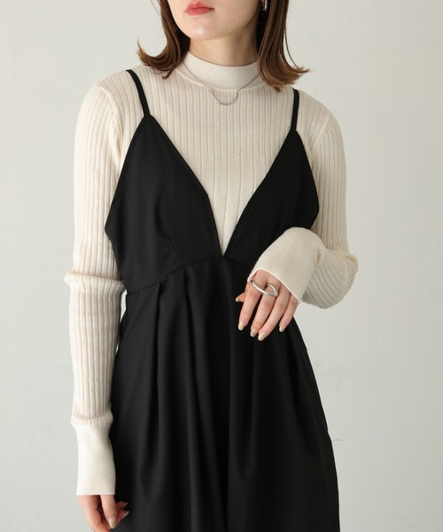HER CLOSET（ハークローゼット）の「 【HER CLOSET】WEB限定バックリボンキャミワンピース WEB LIMITED BACK RIBBON CAMI DRESS（ワンピース・レディース・ブラック/ブラウン/カーキ・M）」の13枚目の写真
