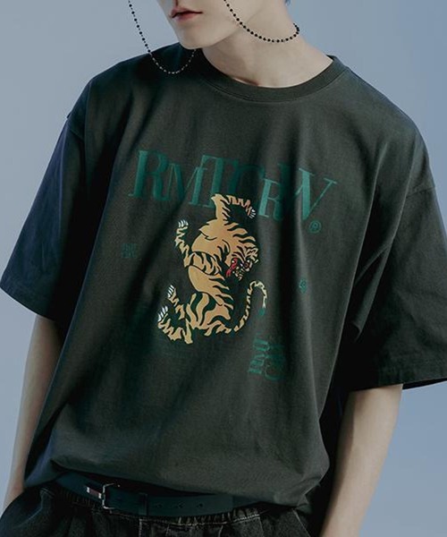 ROMANTIC CROWN(ロマンティッククラウン)の「【UNISEX】ROMANTIC CROWN/タイガーTEE 2194787(Tシャツ/カットソー・レディース・ライトグレー/ネイビー系/チャコール・MEDIUM/LARGE)」の3枚目の写真