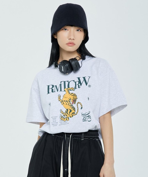ROMANTIC CROWN(ロマンティッククラウン)の「【UNISEX】ROMANTIC CROWN/タイガーTEE 2194787(Tシャツ/カットソー・レディース・ライトグレー/ネイビー系/チャコール・MEDIUM/LARGE)」の2枚目の写真