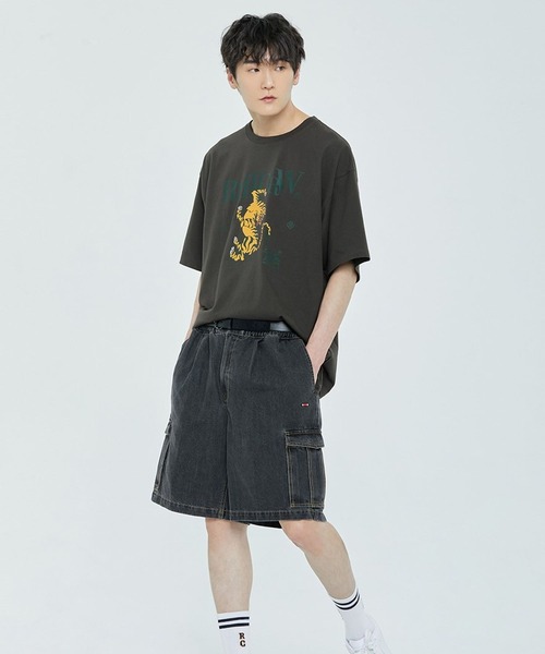 ROMANTIC CROWN(ロマンティッククラウン)の「【UNISEX】ROMANTIC CROWN/タイガーTEE 2194787(Tシャツ/カットソー・レディース・ライトグレー/ネイビー系/チャコール・MEDIUM/LARGE)」の7枚目の写真