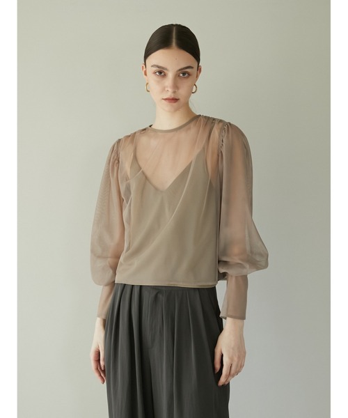 LA PEAU DE GEM（ラポドゥジェム）の「【LA PEAU DE GEM】タックチュールブラウス（シャツ/ブラウス・レディース・ブルー/ブラック/ベージュ・FREE）」の17枚目の写真