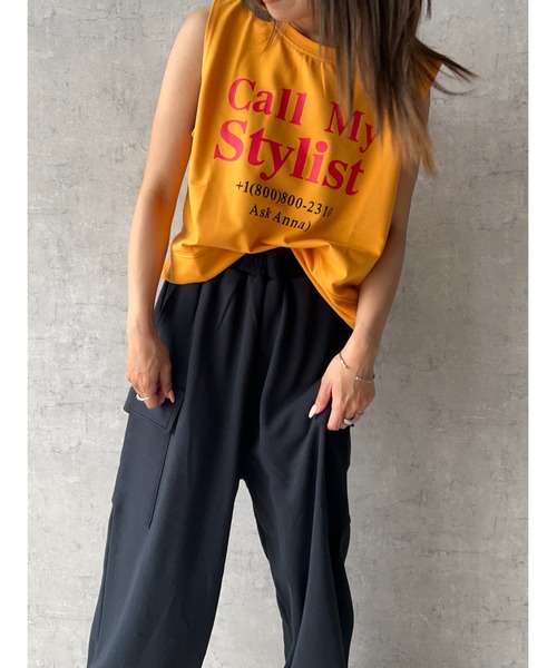 owndaily（オンデイリー）の「クロップド丈ロゴタンクトップ（Tシャツ/カットソー・レディース・ホワイト/イエロー・FREE）」の8枚目の写真