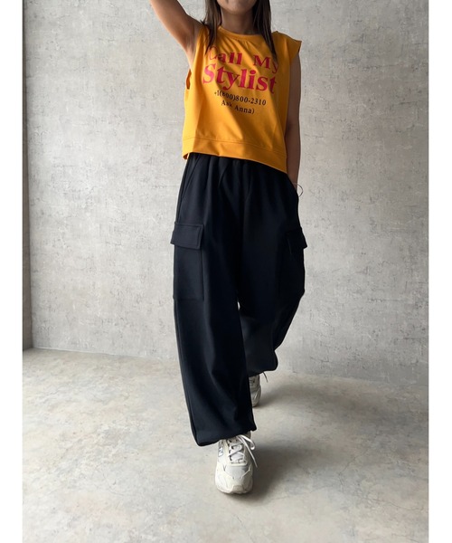 owndaily（オンデイリー）の「クロップド丈ロゴタンクトップ（Tシャツ/カットソー・レディース・ホワイト/イエロー・FREE）」の15枚目の写真