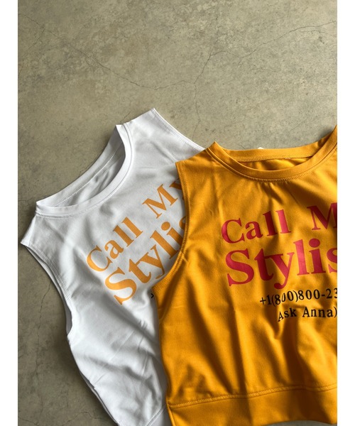 owndaily（オンデイリー）の「クロップド丈ロゴタンクトップ（Tシャツ/カットソー・レディース・ホワイト/イエロー・FREE）」の17枚目の写真