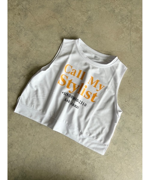 owndaily（オンデイリー）の「クロップド丈ロゴタンクトップ（Tシャツ/カットソー・レディース・ホワイト/イエロー・FREE）」の18枚目の写真
