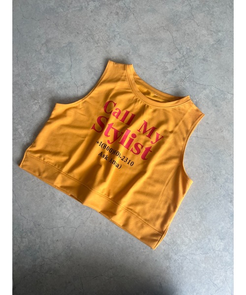 owndaily（オンデイリー）の「クロップド丈ロゴタンクトップ（Tシャツ/カットソー・レディース・ホワイト/イエロー・FREE）」の22枚目の写真