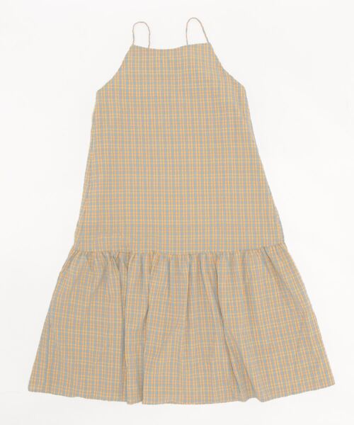 STYLEBLOCK（スタイルブロック）の「先染めチェックキャミワンピース（ワンピース・レディース・ベージュ/ネイビー/ブラック/オレンジ/ブルー・M）」の5枚目の写真