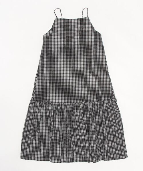STYLEBLOCK（スタイルブロック）の「先染めチェックキャミワンピース（ワンピース・レディース・ベージュ/ネイビー/ブラック/オレンジ/ブルー・M）」の7枚目の写真