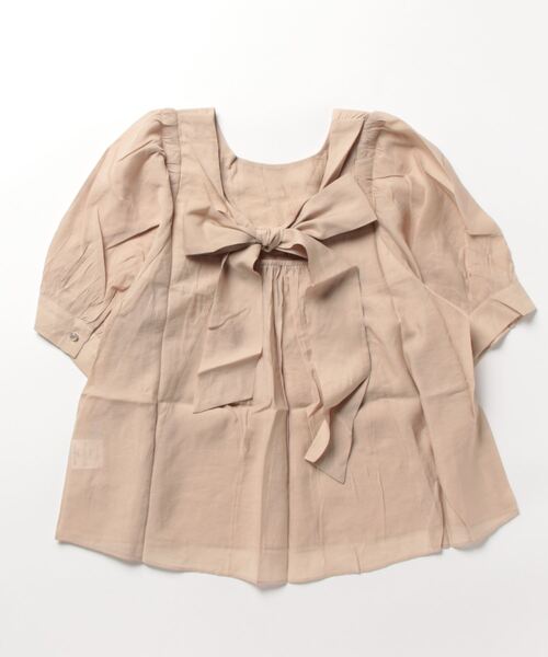 flower（フラワー）の「リボンパフハーフブラウス（シャツ/ブラウス・レディース・アイボリー/ブラウン/ブルー/グリーン・FREE）」の14枚目の写真
