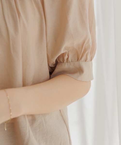 flower（フラワー）の「リボンパフハーフブラウス（シャツ/ブラウス・レディース・アイボリー/ブラウン/ブルー/グリーン・FREE）」の20枚目の写真