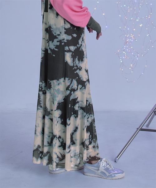 miette（ミエット）の「ﾌﾟﾘﾝﾄﾁｭｰﾙVﾈｯｸﾜﾝﾋﾟｰｽ（ワンピース・レディース・ネイビー/ダークグリーン/チャコール・FREE）」の4枚目の写真