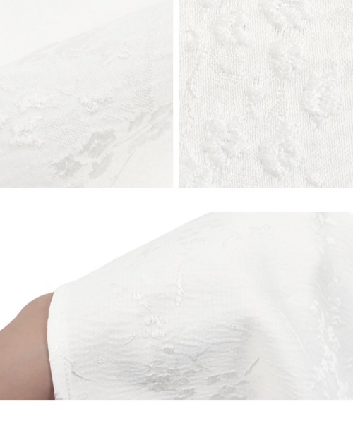 ジャガードタックペプラムブラウス