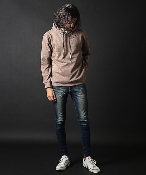 RATTLE TRAP(ラトルトラップ)の「ストレッチフェイクスウェードポンチパーカー(パーカー・メンズ・ホワイト/ベージュ/ブルー・LL/L/M)」の5枚目の写真