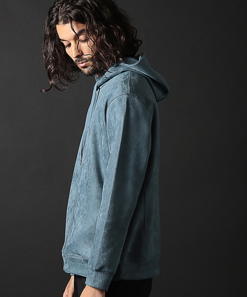 RATTLE TRAP(ラトルトラップ)の「ストレッチフェイクスウェードポンチパーカー(パーカー・メンズ・ホワイト/ベージュ/ブルー・LL/L/M)」の12枚目の写真