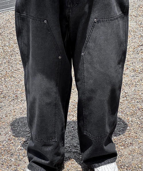 kutir（クティール）の「ダブルニーワイドデニムパンツ（デニムパンツ・メンズ・グレー/ブラック・SMALL/MEDIUM/LARGE）」の19枚目の写真