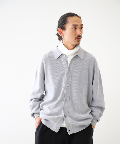 UNFOLLOW（アンフォロー）の「【FOLL / フォル】botanical dye full button cardigan（カーディガン/ボレロ・メンズ・グレー/イエロー/ブルー系その他・2/3）」の2枚目の写真