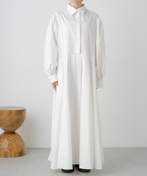 新品タグ付☆ Omekashi フレアロングシャツワンピース セール】フレアロングシャツワンピース（シャツワンピース