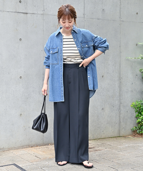 B.C STOCK（ベーセーストック）の「デニムワーカーシャツ（シャツ/ブラウス・レディース・ブルー・FREE）」の14枚目の写真