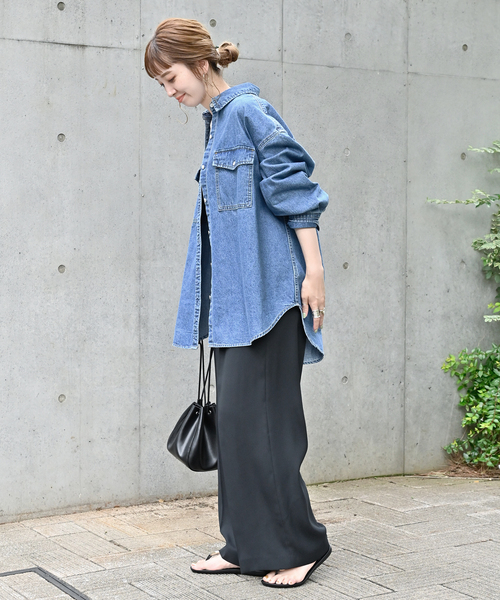 B.C STOCK（ベーセーストック）の「デニムワーカーシャツ（シャツ/ブラウス・レディース・ブルー・FREE）」の18枚目の写真