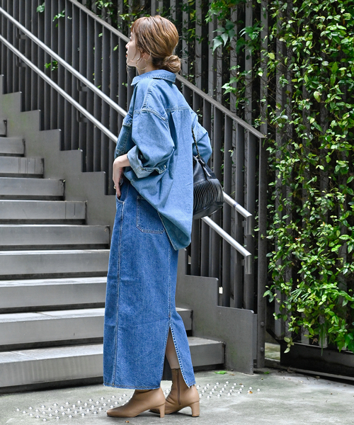 B.C STOCK（ベーセーストック）の「デニムワーカーシャツ（シャツ/ブラウス・レディース・ブルー・FREE）」の22枚目の写真