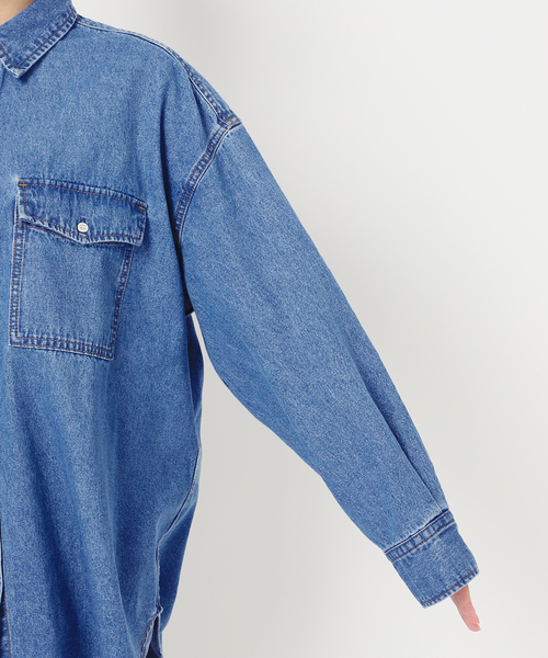 B.C STOCK（ベーセーストック）の「デニムワーカーシャツ（シャツ/ブラウス・レディース・ブルー・FREE）」の20枚目の写真