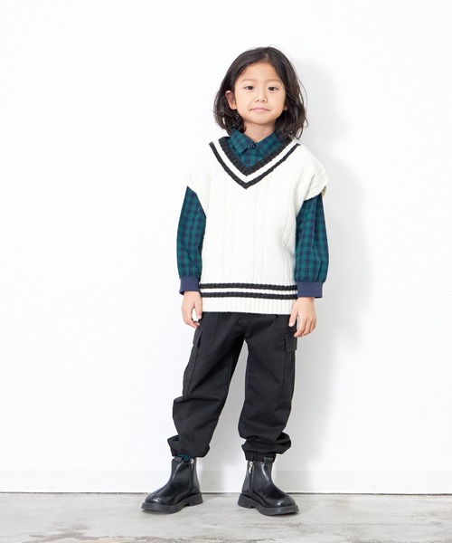 MAKE YOUR DAY（メイクユアデイ）の「チルデンニットベスト■90～140cm（ベスト・キッズ・ネイビー/アイボリー/ブラウン・110/120/140/90/130/100）」の9枚目の写真