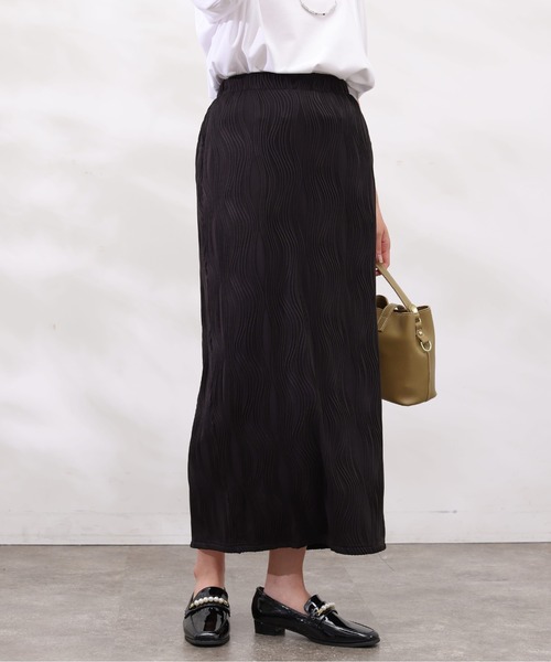 Chez toi（シェトワ）の「カットジャガードナロースカート（スカート・レディース・イエロー/ブラック/モカ・FREE）」の4枚目の写真