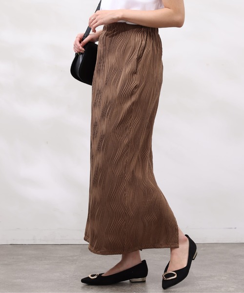 Chez toi（シェトワ）の「カットジャガードナロースカート（スカート・レディース・イエロー/ブラック/モカ・FREE）」の7枚目の写真