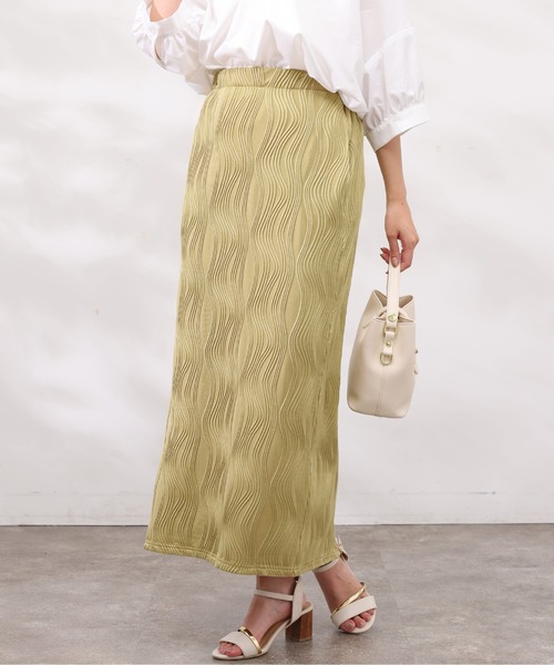 Chez toi（シェトワ）の「カットジャガードナロースカート（スカート・レディース・イエロー/ブラック/モカ・FREE）」の10枚目の写真