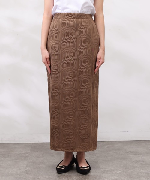 Chez toi（シェトワ）の「カットジャガードナロースカート（スカート・レディース・イエロー/ブラック/モカ・FREE）」の13枚目の写真