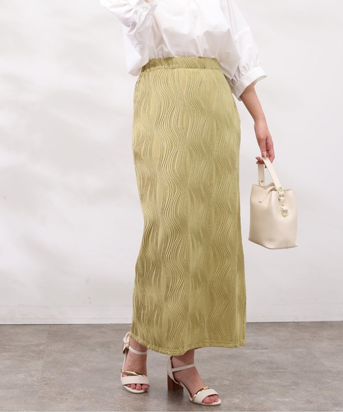 Chez toi（シェトワ）の「カットジャガードナロースカート（スカート・レディース・イエロー/ブラック/モカ・FREE）」の22枚目の写真